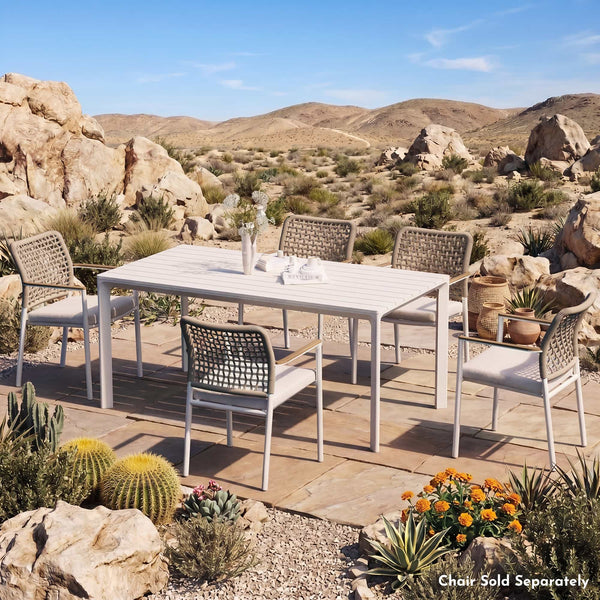 67" Cavo Aluminum Outdoor Dining Table with Slatted Top