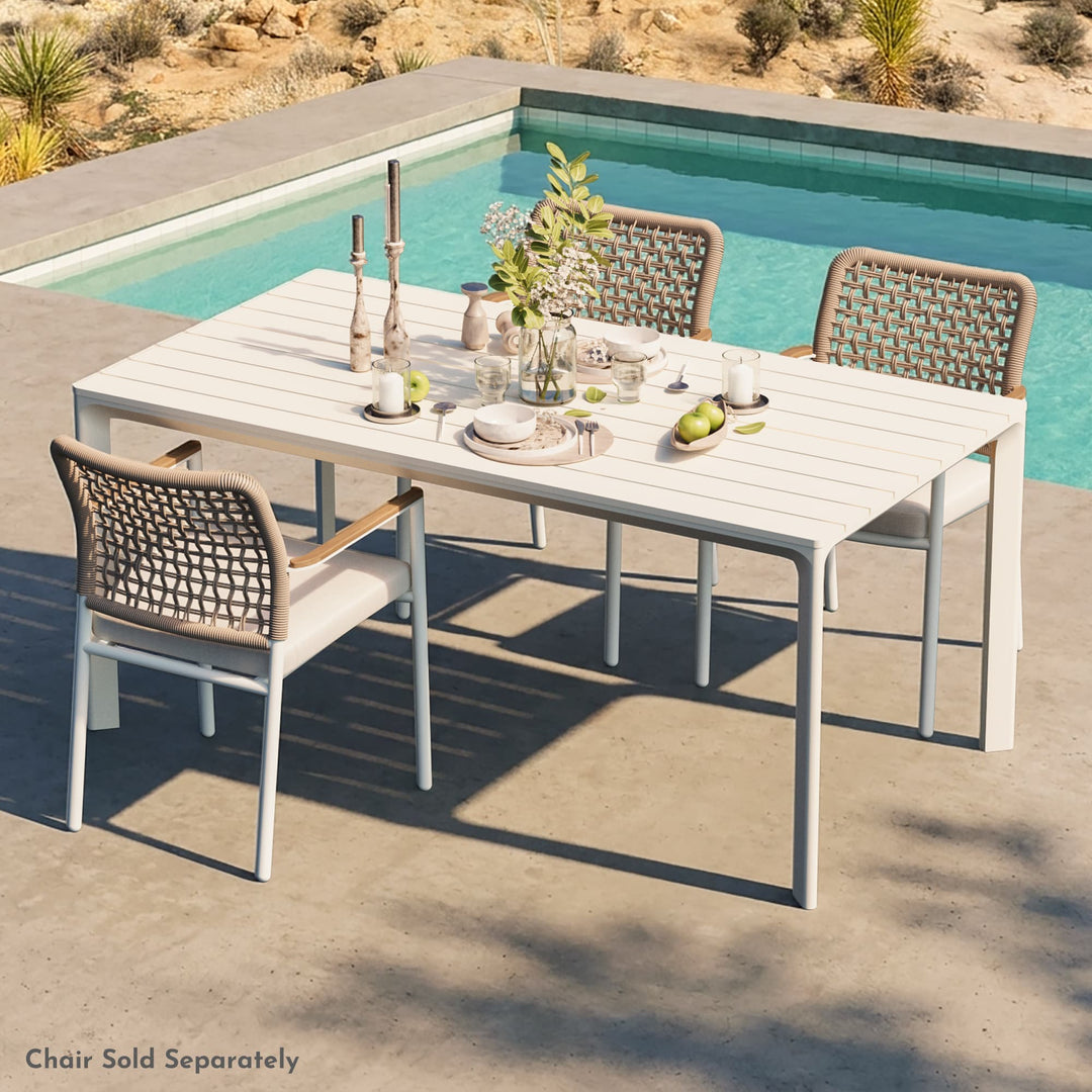 67" Cavo Aluminum Outdoor Dining Table with Slatted Top