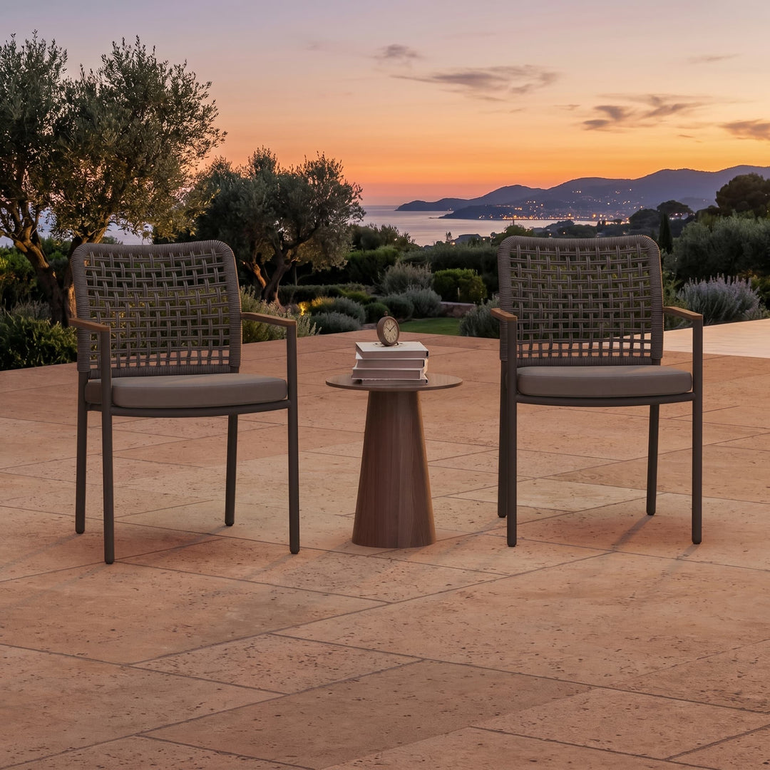 Riviera Rope Woven Aluminum Outdoor Dining Chair