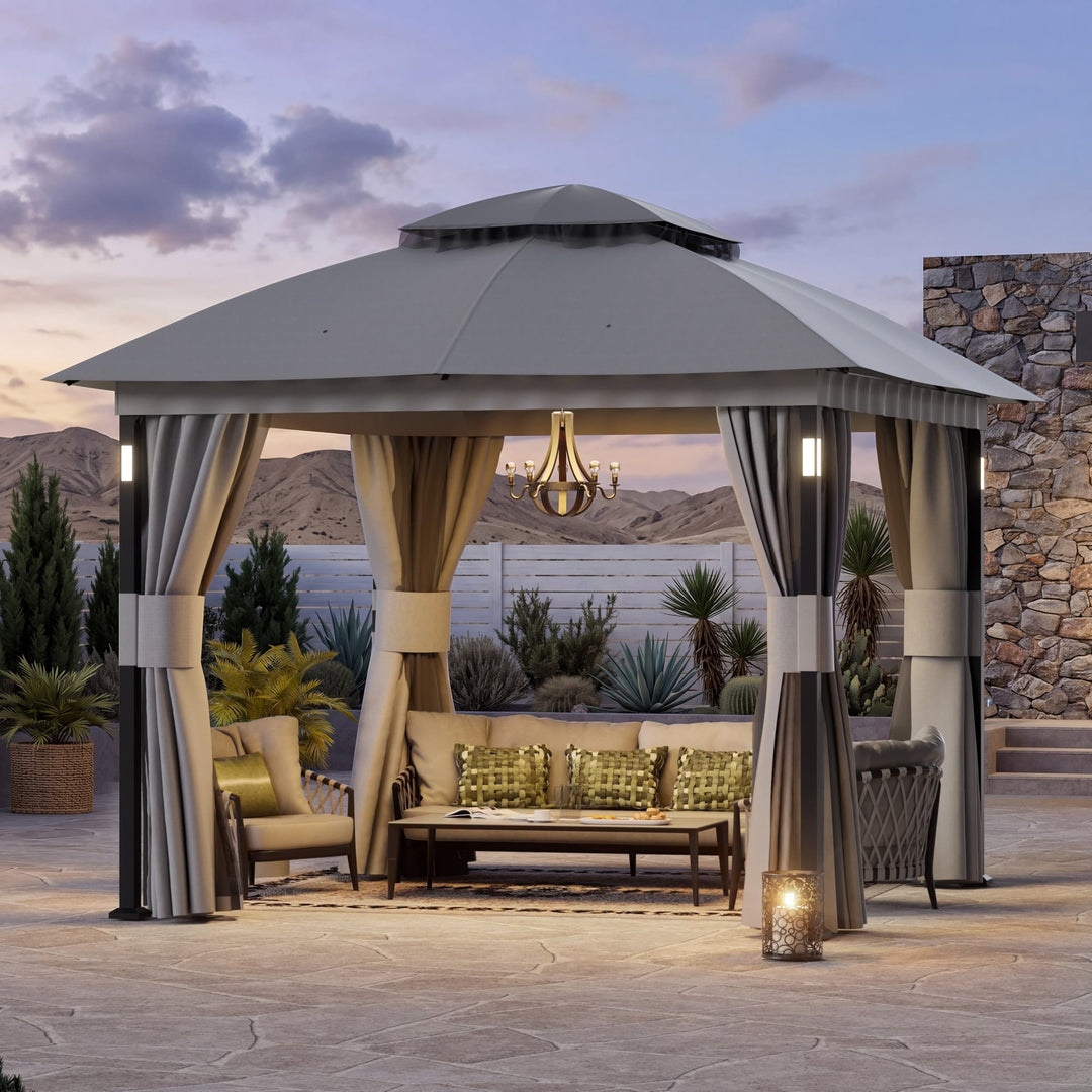 10'x10' Soft Top Gazebo with Bluetooth Speaker
