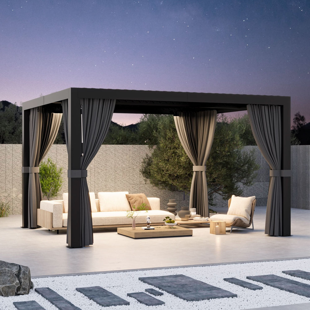 10'x12' Aurora Metal Pergola with Adjustable Louver