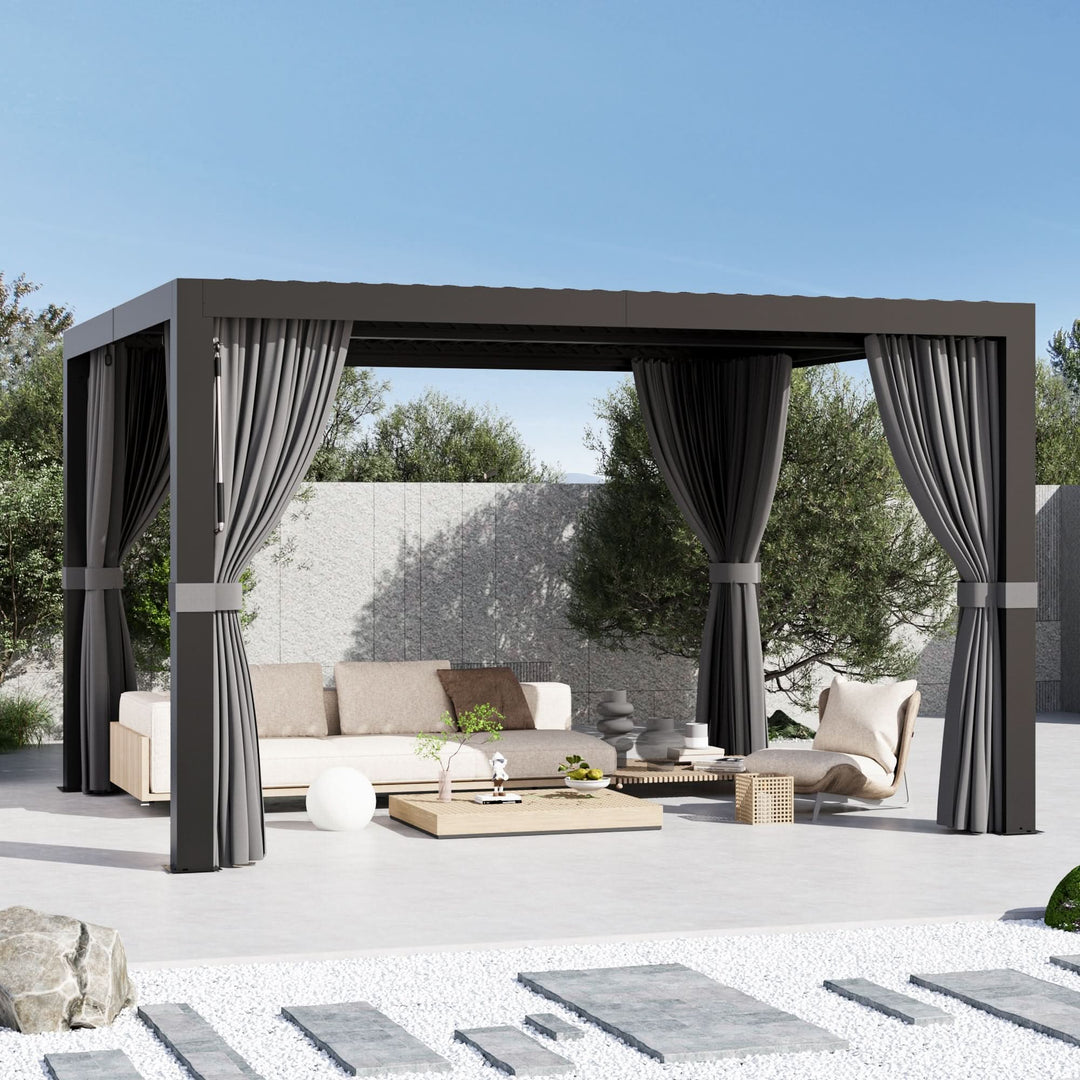 10'x12' Aurora Metal Pergola with Adjustable Louver
