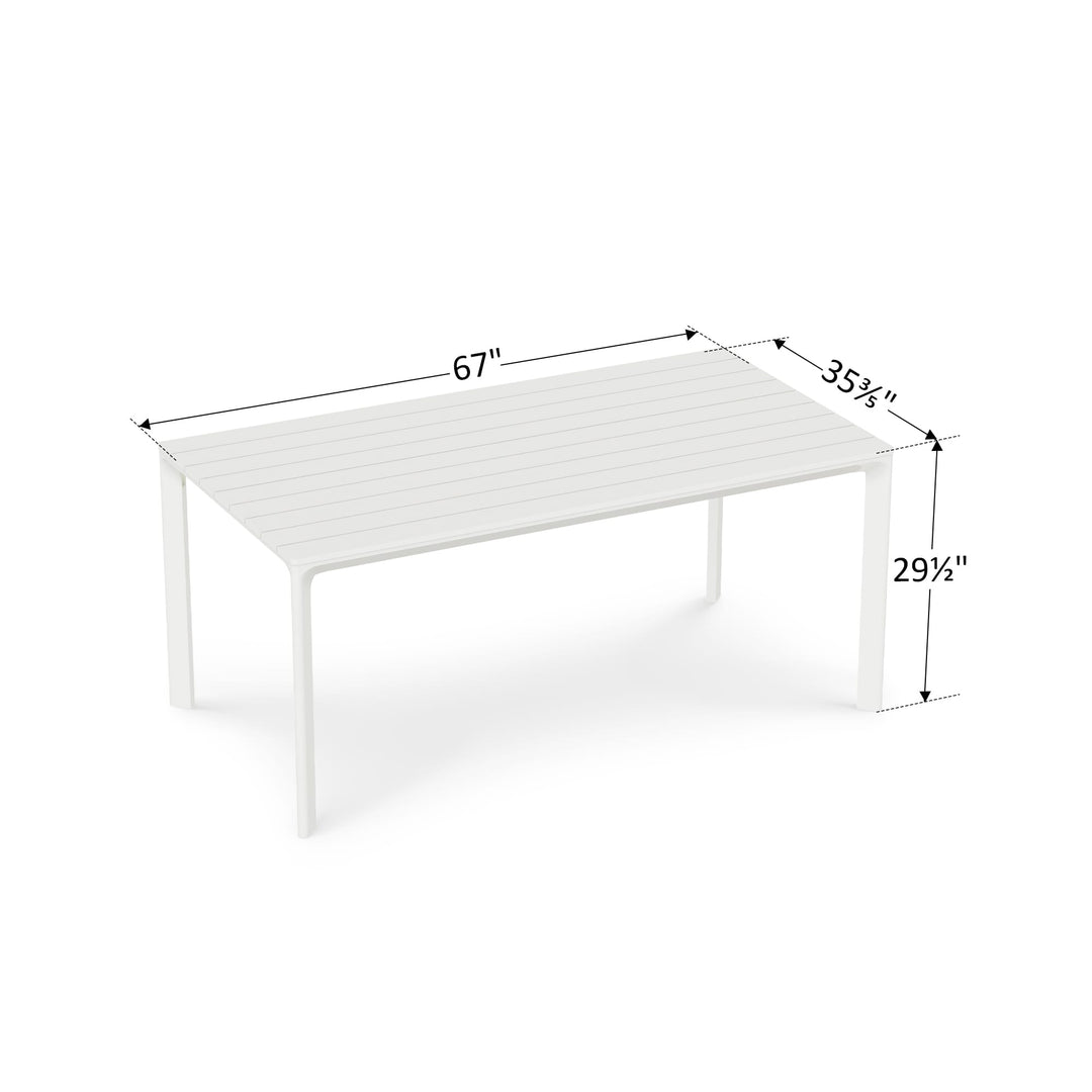 67" Cavo Aluminum Outdoor Dining Table with Slatted Top