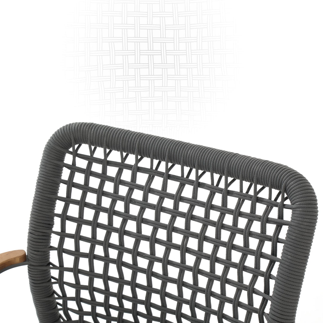 Riviera Rope Woven Aluminum Outdoor Dining Chair