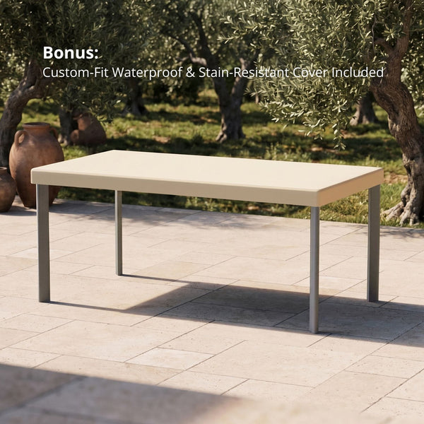 67" Cavo Aluminum Outdoor Dining Table with Slatted Top