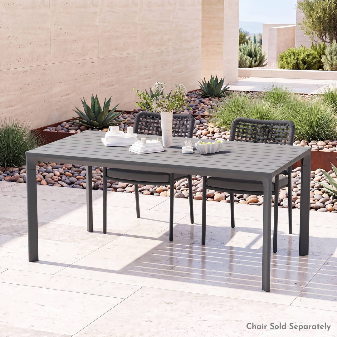 67" Cavo Aluminum Outdoor Dining Table with Slatted Top