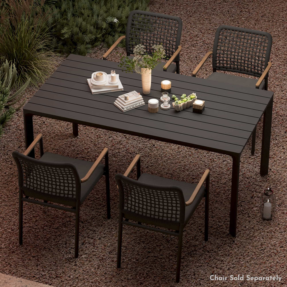 67" Cavo Aluminum Outdoor Dining Table with Slatted Top