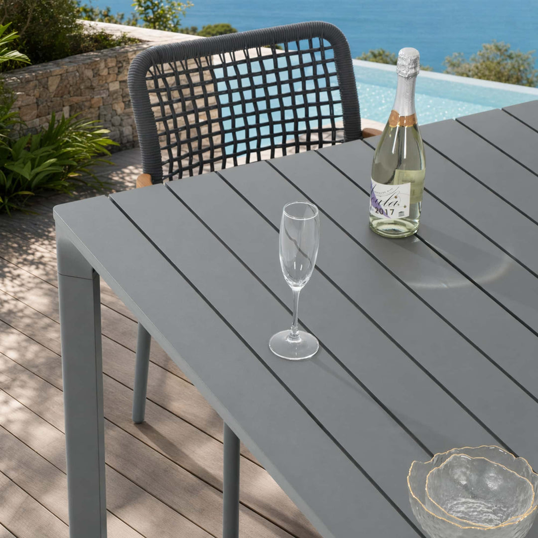 67" Cavo Aluminum Outdoor Dining Table with Slatted Top