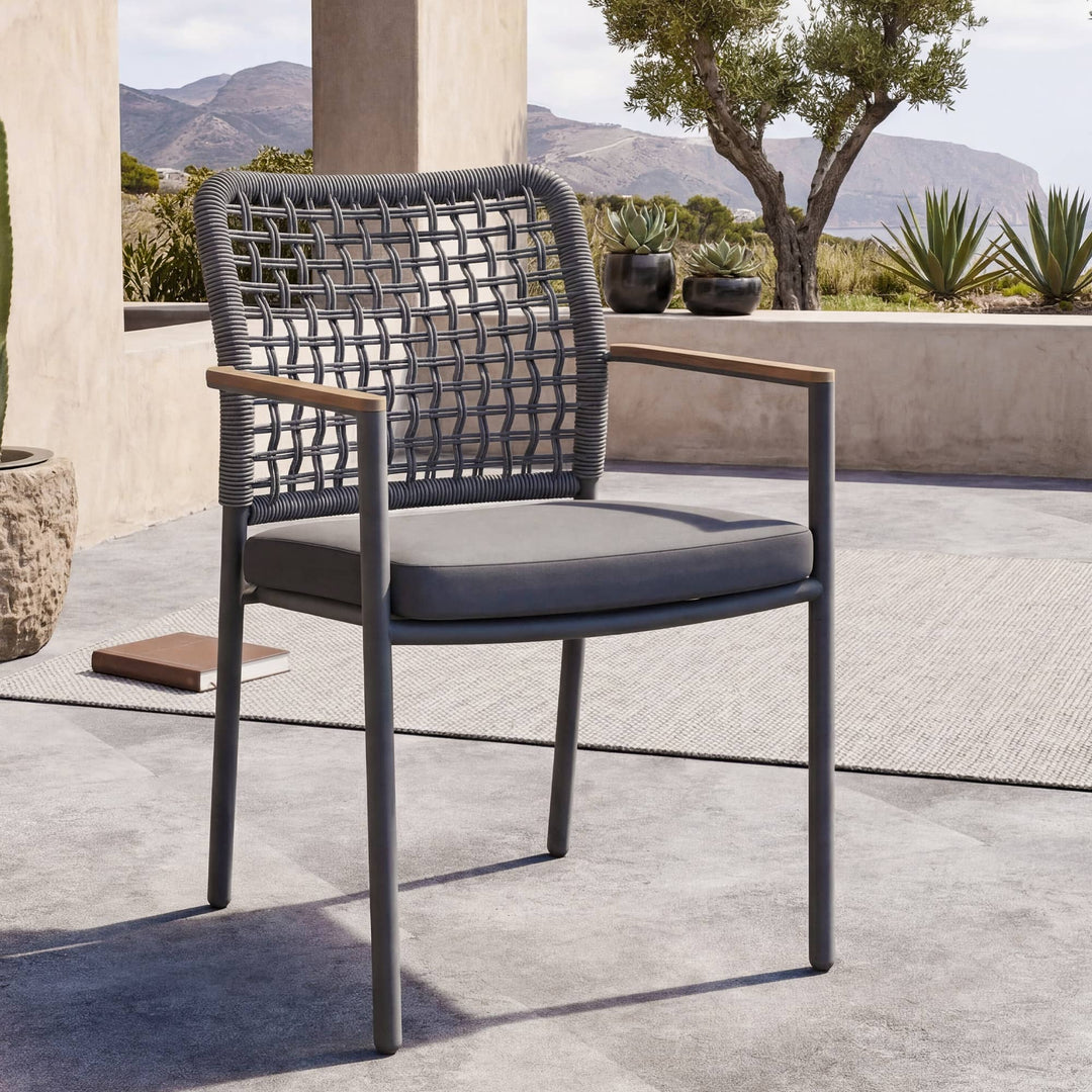 Riviera Rope Woven Aluminum Outdoor Dining Chair