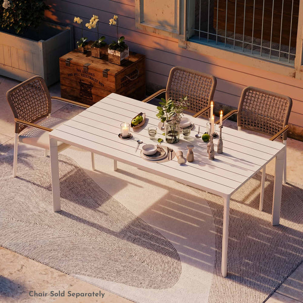 67" Cavo Aluminum Outdoor Dining Table with Slatted Top