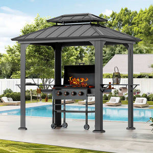 6'x8' Aluminum Grill Hardtop Gazebo