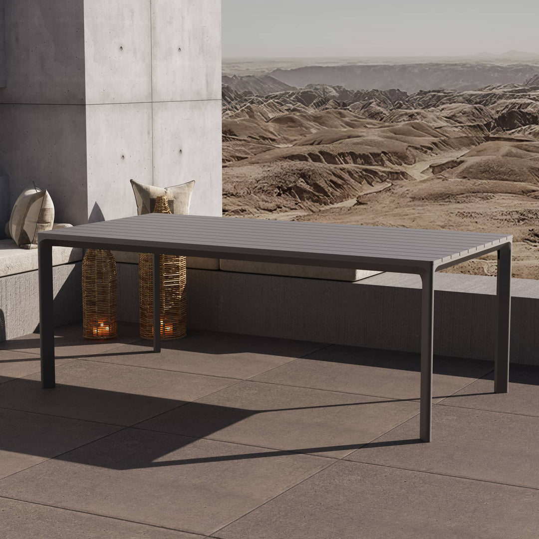 79" Cavo Aluminum Outdoor Dining Table with Slatted Top