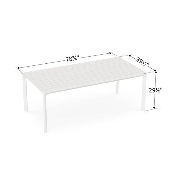 79" Cavo Aluminum Outdoor Dining Table with Slatted Top