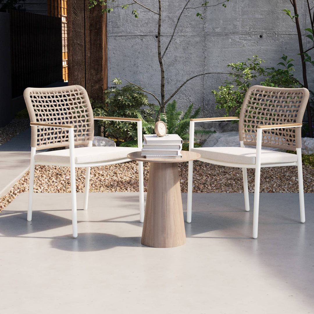 Riviera Rope Woven Aluminum Outdoor Dining Chair
