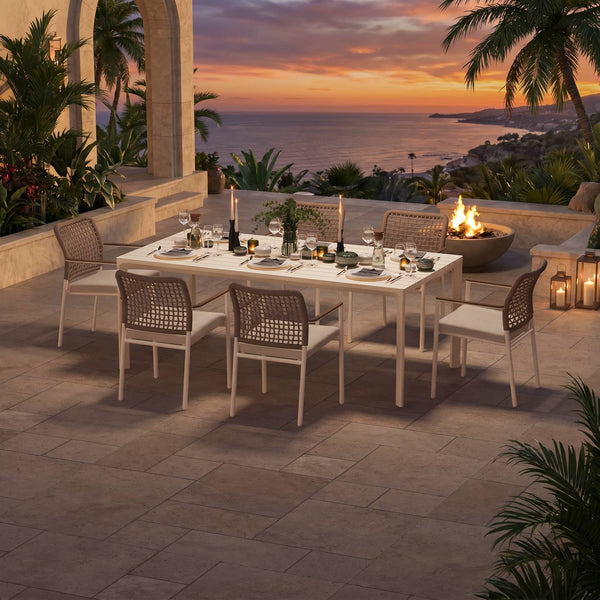Riviera Rope Woven Aluminum Outdoor Dining Chair